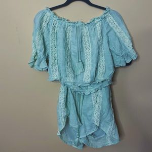NWT american eagle top and shorts matching set